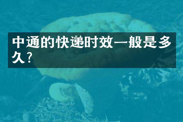 中通的快递时效一般是多久？