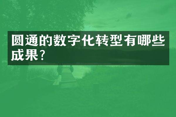圆通的数字化转型有哪些成果？