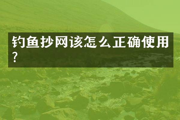 钓鱼抄网该怎么正确使用？