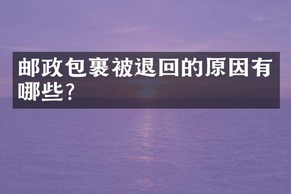 邮政包裹被退回的原因有哪些？
