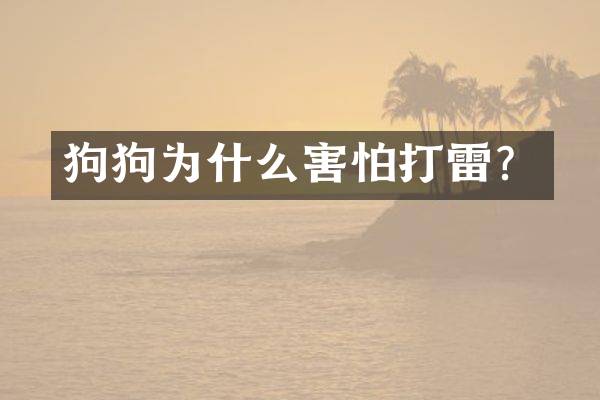 狗狗为什么害怕打雷？