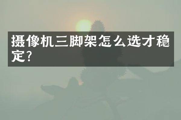 摄像机三脚架怎么选才稳定？