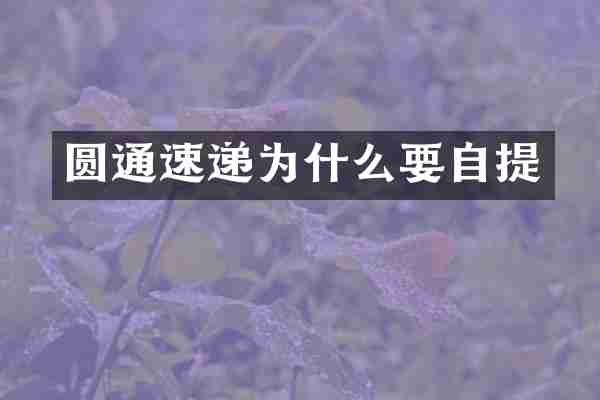 圆通速递为什么要自提