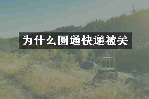 为什么圆通快递被关