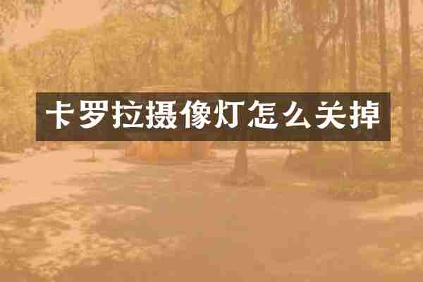 卡罗拉摄像灯怎么关掉