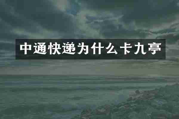 中通快递为什么卡九亭