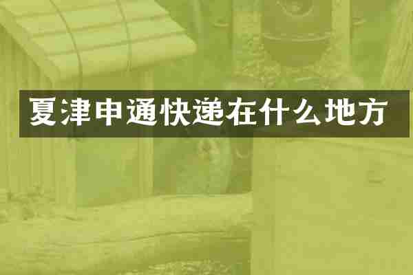夏津申通快递在什么地方