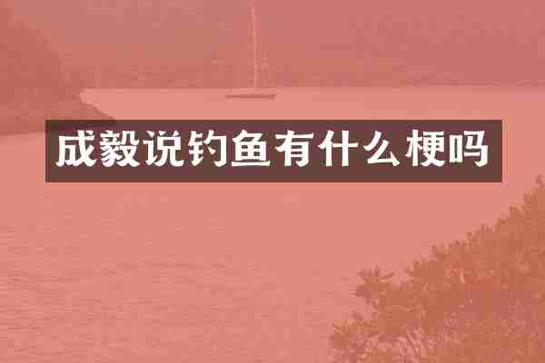 成毅说钓鱼有什么梗吗