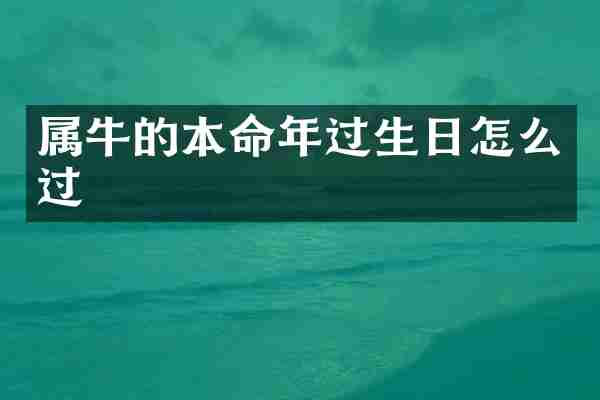 属牛的本命年过生日怎么过