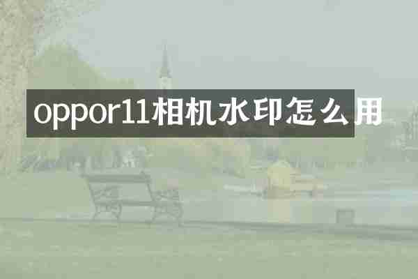 oppor11相机水印怎么用