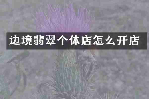 边境翡翠个体店怎么开店