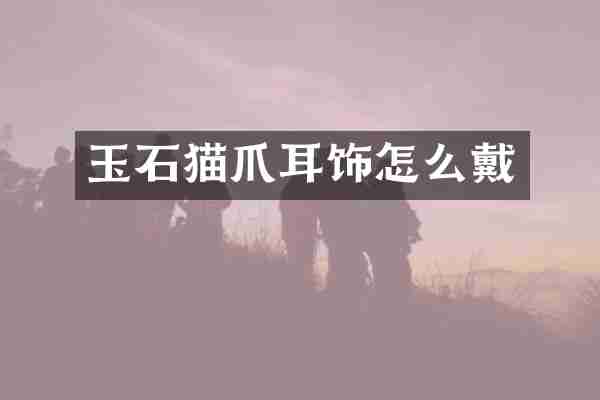 玉石猫爪耳饰怎么戴