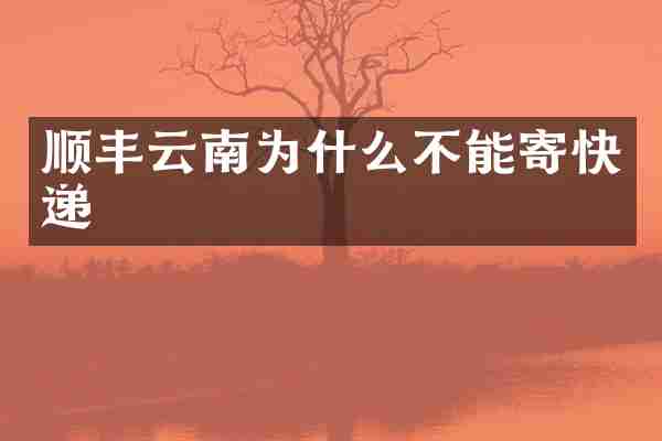顺丰云南为什么不能寄快递