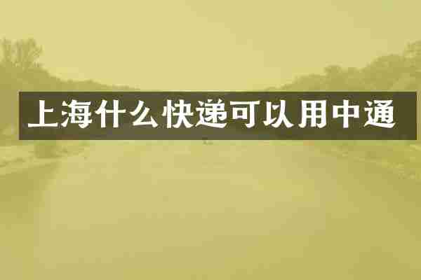 上海什么快递可以用中通