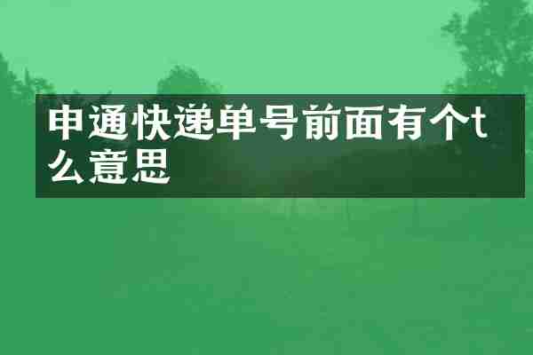 申通快递单号前面有个t什么意思