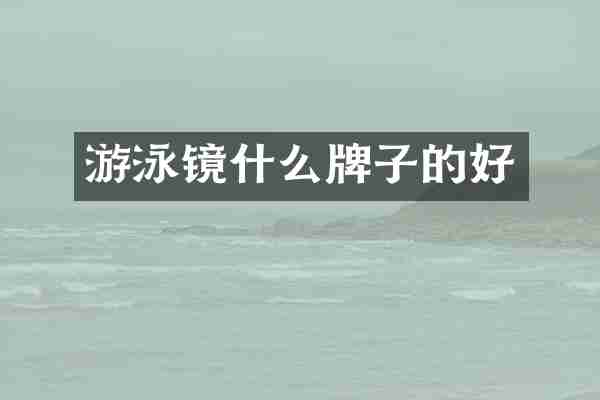游泳镜什么牌子的好