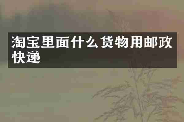 淘宝里面什么货物用邮政快递