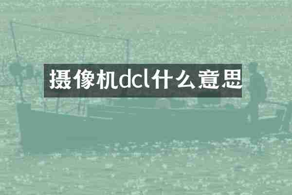 摄像机dcl什么意思