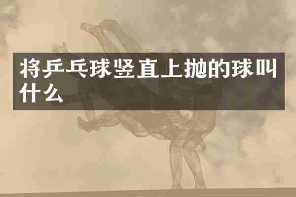 将乒乓球竖直上抛的球叫什么