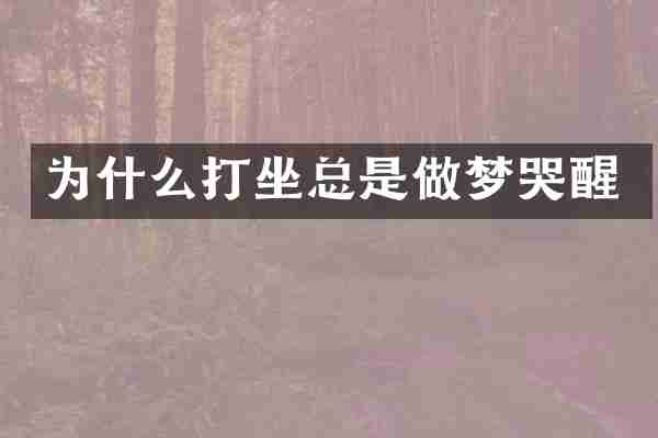 为什么打坐总是做梦哭醒