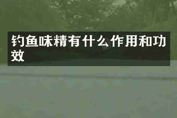 钓鱼味精有什么作用和功效