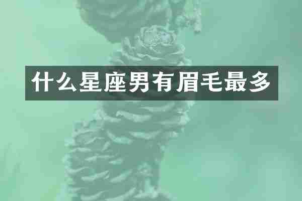 什么星座男有眉毛最多