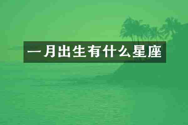 一月出生有什么星座