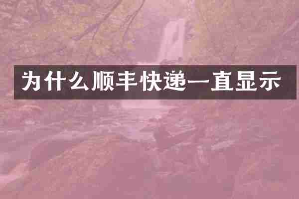 为什么顺丰快递一直显示