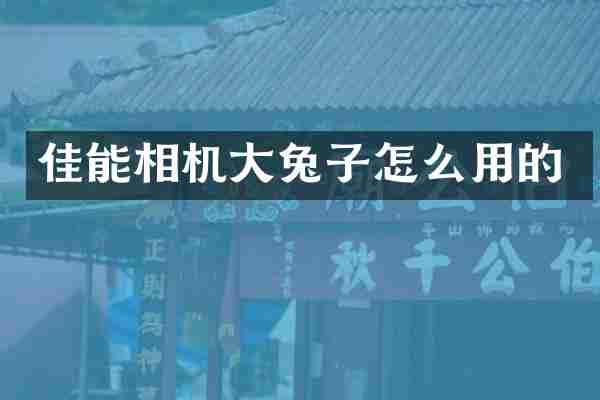 佳能相机大兔子怎么用的
