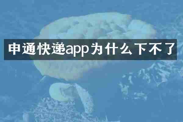 申通快递app为什么下不了