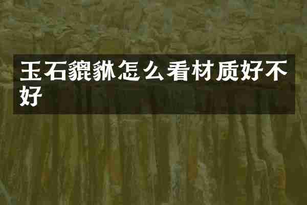 玉石貔貅怎么看材质好不好