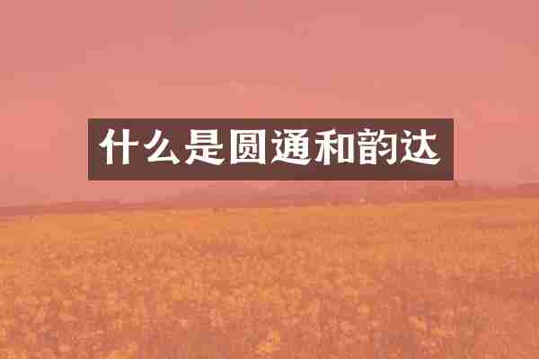 什么是圆通和韵达