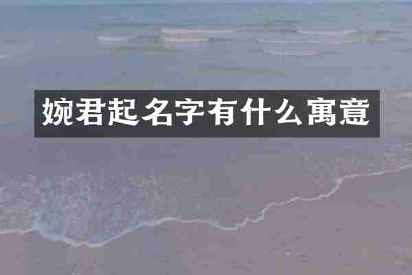 婉君起名字有什么寓意