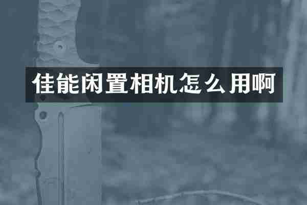 佳能闲置相机怎么用啊