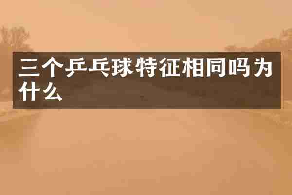 三个乒乓球特征相同吗为什么