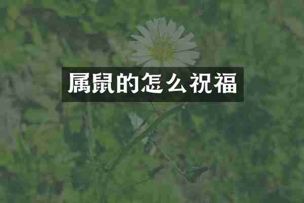 属鼠的怎么祝福