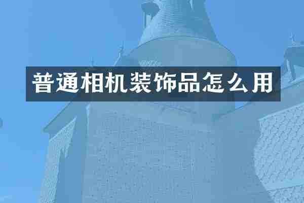 普通相机装饰品怎么用