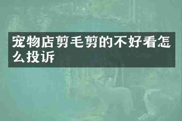 宠物店剪毛剪的不好看怎么投诉