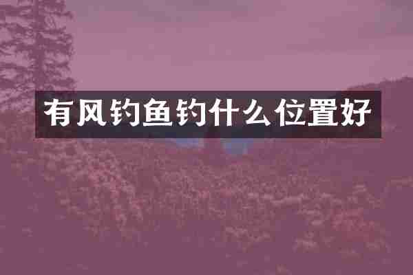 有风钓鱼钓什么位置好