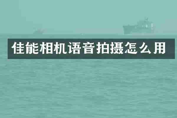 佳能相机语音拍摄怎么用