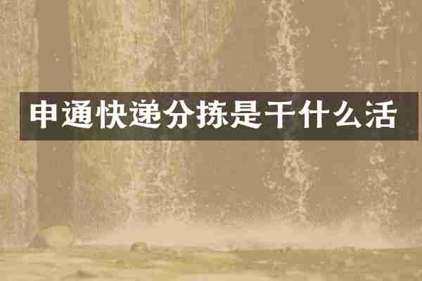 申通快递分拣是干什么活