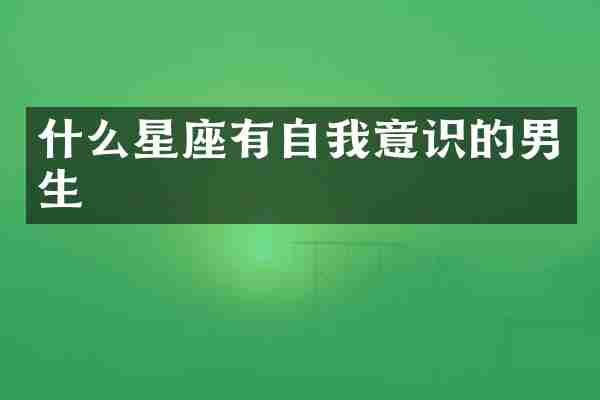 什么星座有自我意识的男生