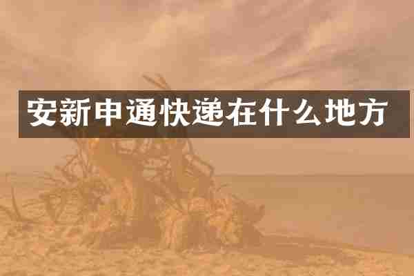 安新申通快递在什么地方
