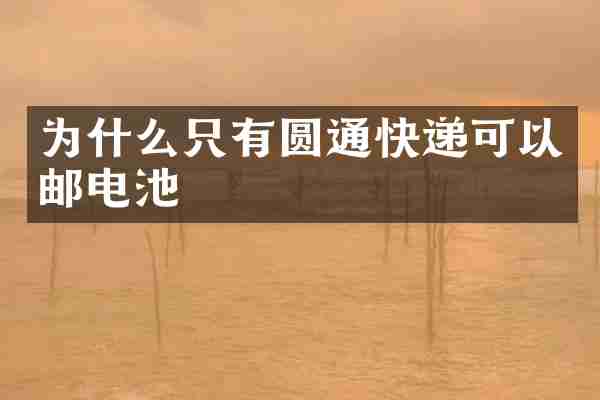 为什么只有圆通快递可以邮电池