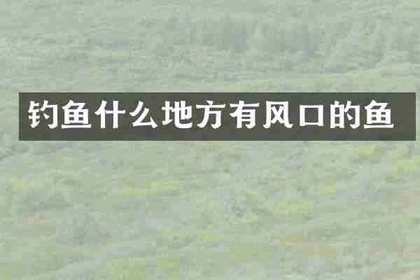 钓鱼什么地方有风口的鱼