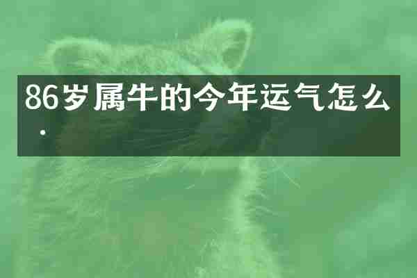 86岁属牛的今年运气怎么样