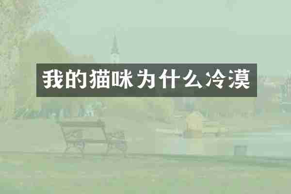 我的猫咪为什么冷漠