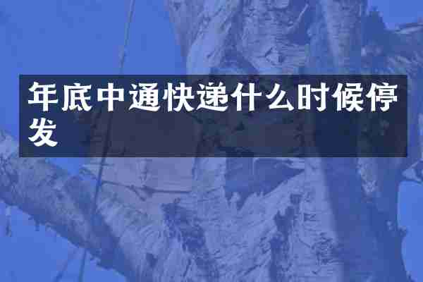 年底中通快递什么时候停发