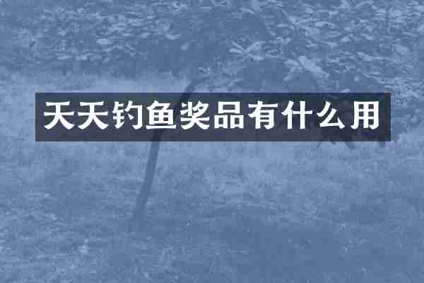 天天钓鱼奖品有什么用