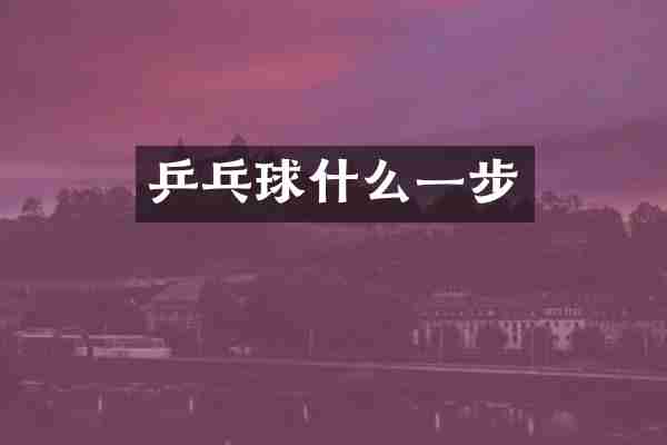 乒乓球什么一步